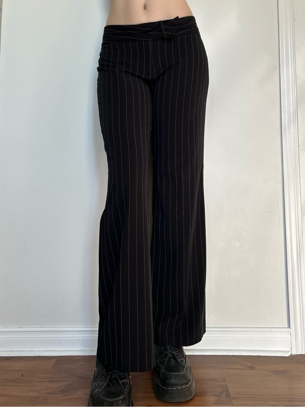 2000s Office Siren Black Pinstripe Pants